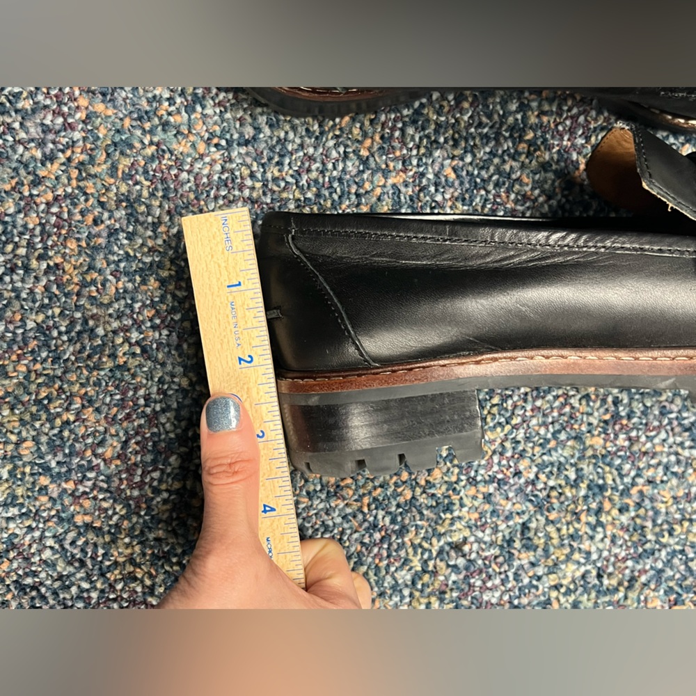 Madewell Black Leather Loafers with Brown Sole size 7 in EUC - Picture 13 of 13